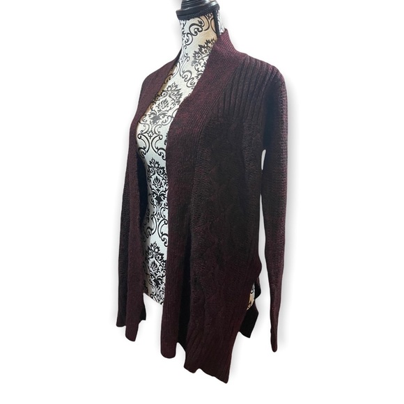 DAYTRIP burgundy/maroon marled cardigan. Size small - Picture 3 of 9